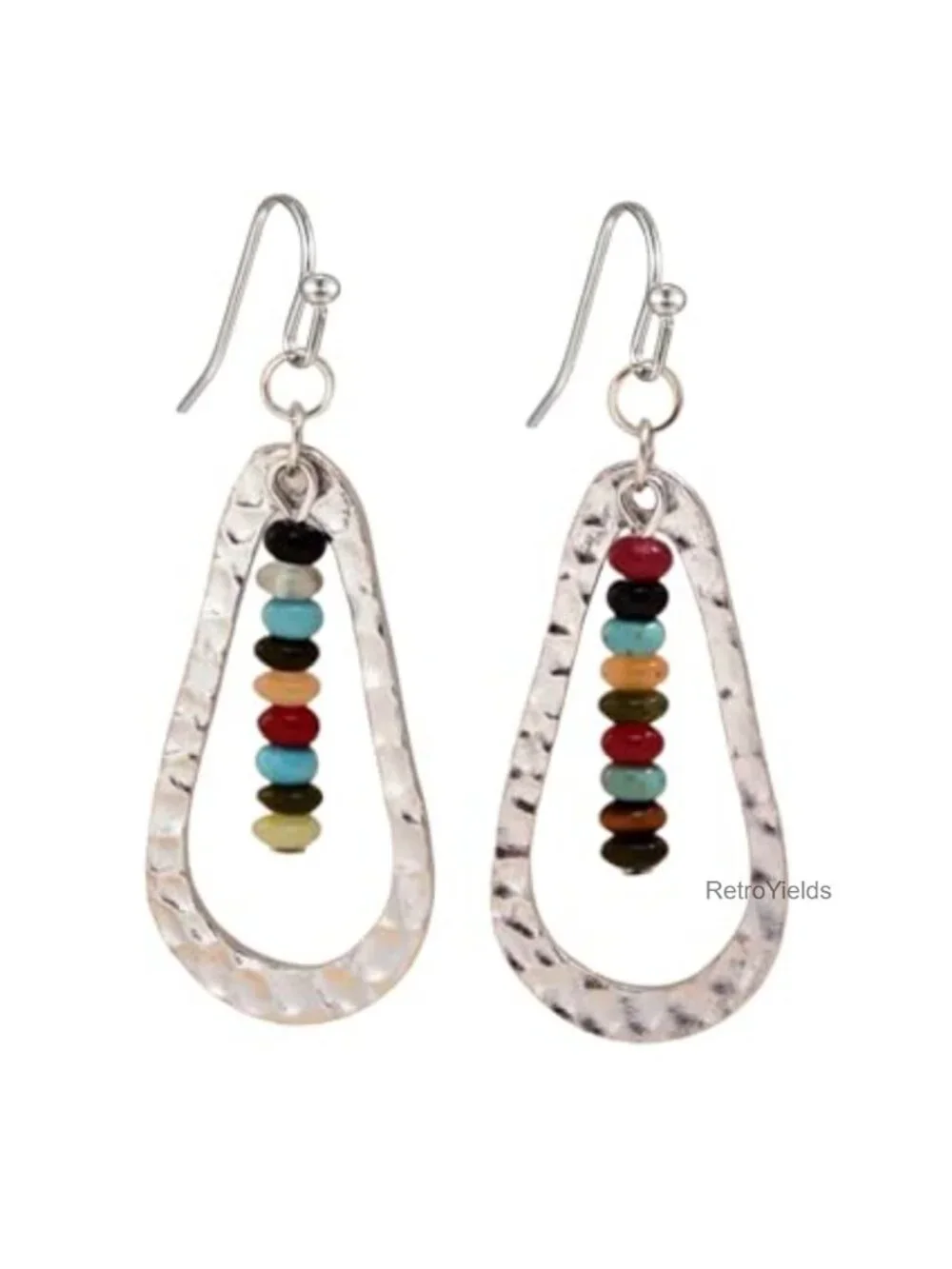 Boho Chic Water Drop Bead Statement Dangle Earrings
